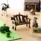 12 Pack: Mini Wooden Bench with Moss by Make Market®